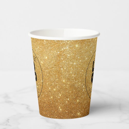 Aangepaste zakelijke Logo Gold Glitter-tapebekertj Papieren Bekers (Links)