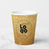 Aangepaste zakelijke Logo Gold Glitter-tapebekertj Papieren Bekers (Voorkant)