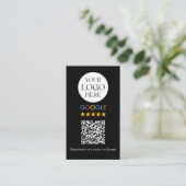 Aangepaste Zakelijke Logo Google Review QR Code Visitekaartje (Staand voorkant)
