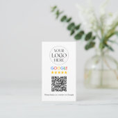 Aangepaste Zakelijke Logo Google Review QR Code Visitekaartje (Staand voorkant)