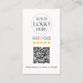 Aangepaste Zakelijke Logo Google Review QR Code Visitekaartje (Voorkant)