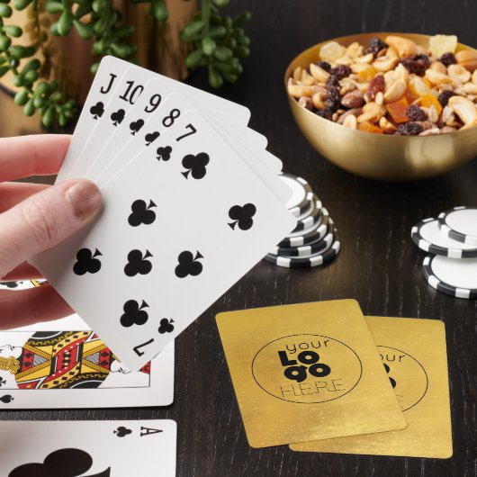 Aangepaste zakelijke logo gouden messing speelkaar pokerkaarten (Insitu)