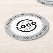 Aangepaste zakelijke Logo - Grijs Ronde Kartonnen Onderzetter (Gebogen)