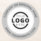 Aangepaste zakelijke Logo - Grijs Ronde Kartonnen Onderzetter (Voorkant)