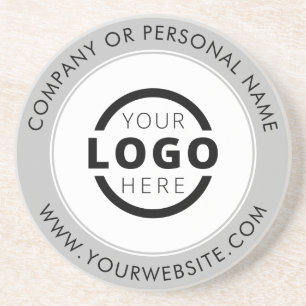 Aangepaste zakelijke Logo - Grijs Zandsteen Onderzetter