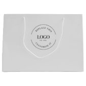 Aangepaste zakelijke logo Grijze Eenvoudige Groot Cadeauzakje (Voorkant)