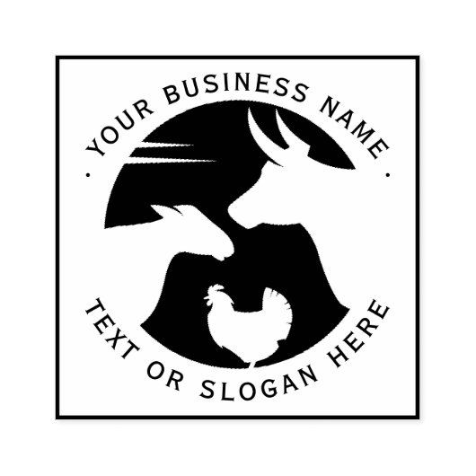 Aangepaste zakelijke Logo groot Rubberstempel (Afrduk)