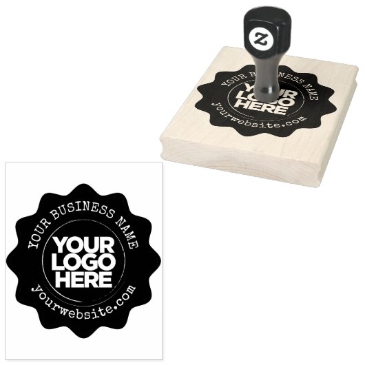 Aangepaste zakelijke Logo groot Rubberstempel (Gestempeld)