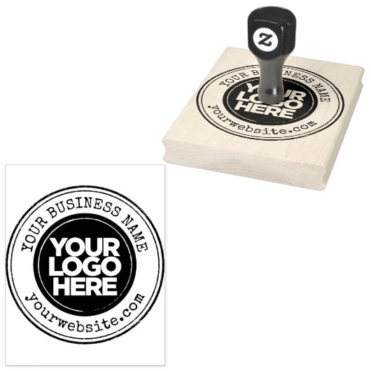 Aangepaste zakelijke Logo groot Rubberstempel (Gestempeld)