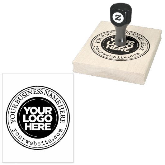 Aangepaste zakelijke Logo groot Rubberstempel (Gestempeld)