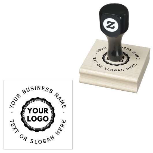 Aangepaste zakelijke Logo groot Rubberstempel (Gestempeld)
