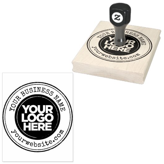 Aangepaste zakelijke Logo groot Rubberstempel (Gestempeld)