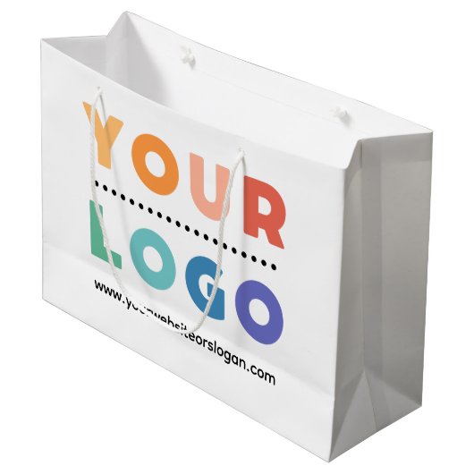 Aangepaste zakelijke Logo - Grote papiertas Groot Cadeauzakje (Voorkant Gekanteld)