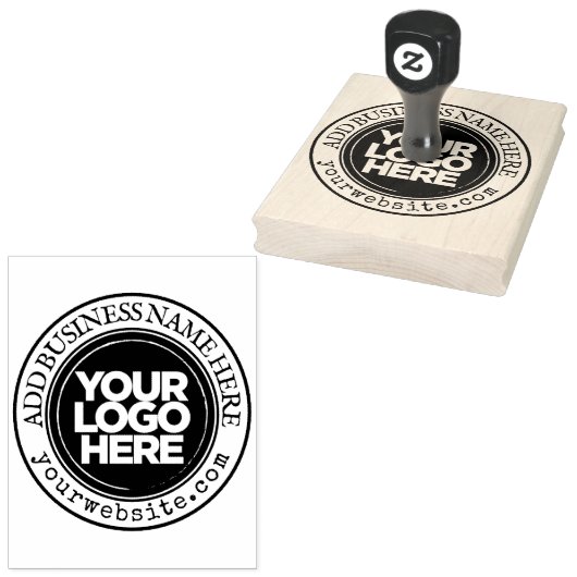 Aangepaste zakelijke Logo grote ronde strepen Rubberstempel (Gestempeld)