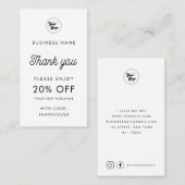 Aangepaste zakelijke Logo Hartelijk dank - Minimaa Kortingskaartje (Voorkant / Achterkant)