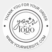 Aangepaste zakelijke Logo Hartelijk dank Ronde Sticker (Voorkant)