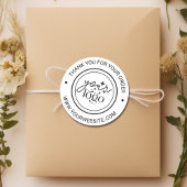 Aangepaste zakelijke Logo Hartelijk dank Ronde Sticker