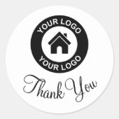 Aangepaste zakelijke Logo Hartelijk dank Ronde Sticker (Voorkant)