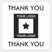 Aangepaste zakelijke Logo Hartelijk dank Vierkante Sticker (Voorkant)