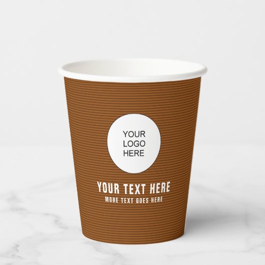Aangepaste zakelijke Logo hier Elegante Schattigee Papieren Bekers (Achterkant)