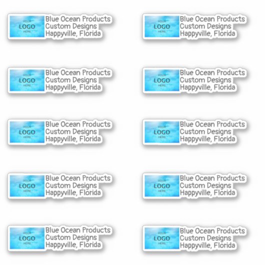 Aangepaste zakelijke Logo in tekst in vorm Adverte Sticker (Voorkant)