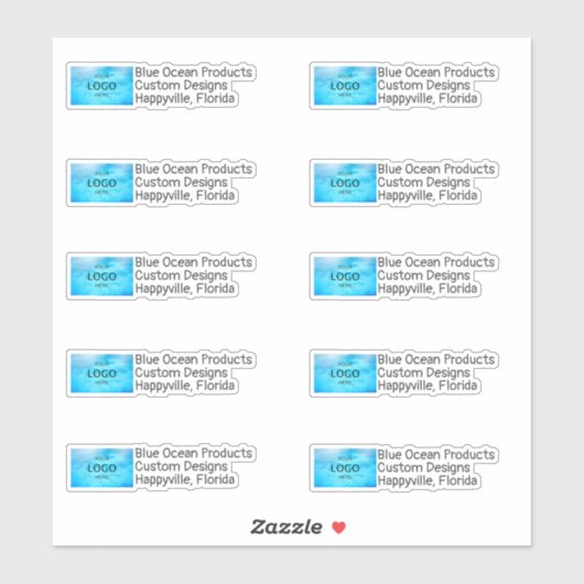 Aangepaste zakelijke Logo in tekst in vorm Adverte Sticker (Vel)