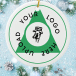 Aangepaste zakelijke Logo Keramisch Ornament<br><div class="desc">Verhoog de vakantiedrang van uw bedrijf met ons aanpasbare keramische ornament. Dit ornament, dat is toegesneden op nieuwe bedrijfseigenaren en kleine bedrijven, stelt u in staat om uw circulaire zakelijke logo te uploaden en er een unieke feestelijke aandenken van te maken. Of u nu een geslaagd jaar viert of vakantieleer...</div>