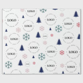 Aangepaste zakelijke Logo kerstboom met cadeautjes Cadeaupapier (Vlak)