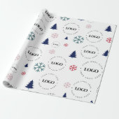 Aangepaste zakelijke Logo kerstboom met cadeautjes Cadeaupapier (Uitgerold)