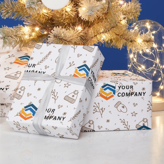 Aangepaste zakelijke Logo kerstcadeau Cadeaupapier (Feestdagen)