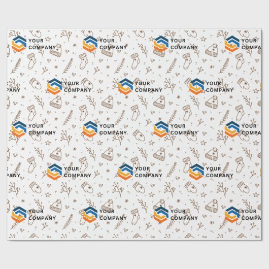 Aangepaste zakelijke Logo kerstcadeau Cadeaupapier (Vlak)