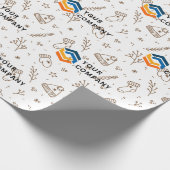 Aangepaste zakelijke Logo kerstcadeau Cadeaupapier (Hoek)