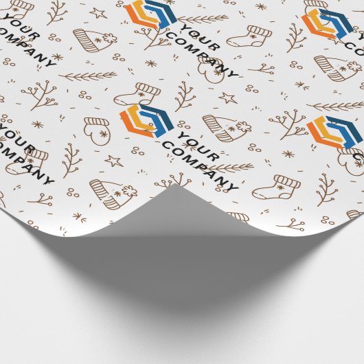 Aangepaste zakelijke Logo kerstcadeau Cadeaupapier (Hoek)