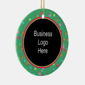 Aangepaste zakelijke Logo kerstfeestdagen Keramisch Ornament (Rechts)
