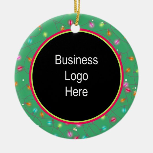 Aangepaste zakelijke Logo kerstfeestdagen Keramisch Ornament (Voorkant)