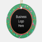 Aangepaste zakelijke Logo kerstfeestdagen Keramisch Ornament (Links)