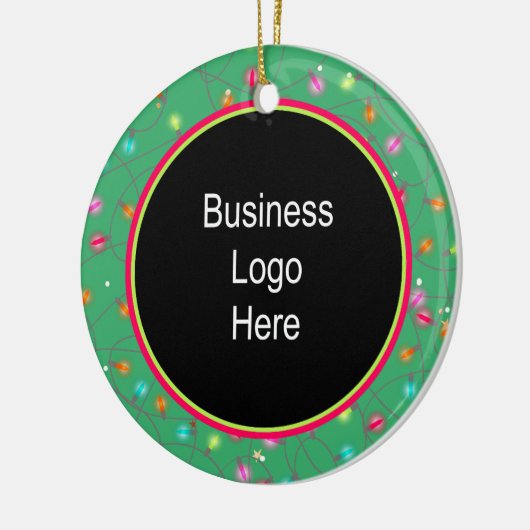 Aangepaste zakelijke Logo kerstfeestdagen Keramisch Ornament (Links)