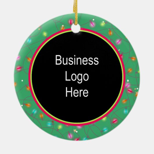 Aangepaste zakelijke Logo kerstfeestdagen Keramisch Ornament (Achterkant)