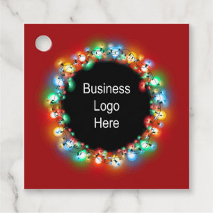 Aangepaste zakelijke Logo kerstfeestgloeilamp Bedankjes Labels