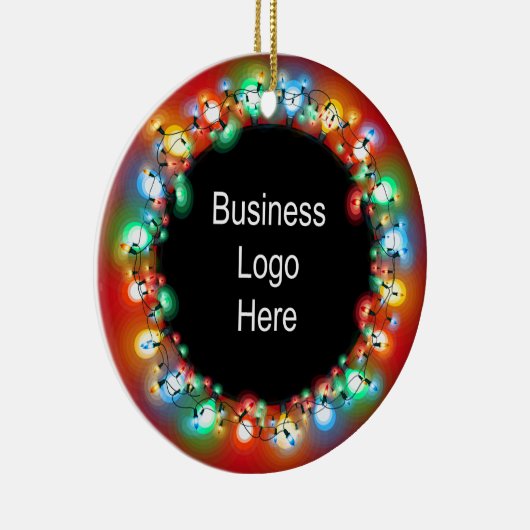 Aangepaste zakelijke Logo kerstfeestgloeilamp Keramisch Ornament (Rechts)