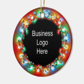 Aangepaste zakelijke Logo kerstfeestgloeilamp Keramisch Ornament (Links)