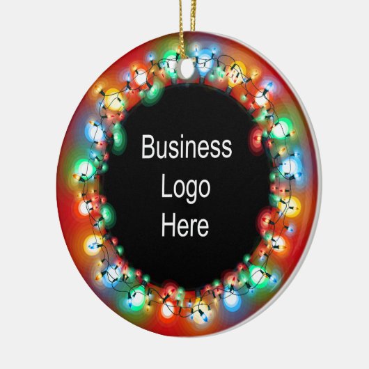 Aangepaste zakelijke Logo kerstfeestgloeilamp Keramisch Ornament (Links)