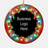 Aangepaste zakelijke Logo kerstfeestgloeilamp Keramisch Ornament (Achterkant)