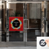 Aangepaste zakelijke Logo kerstfeestgloeilamp Raamsticker (Kantoordeur)