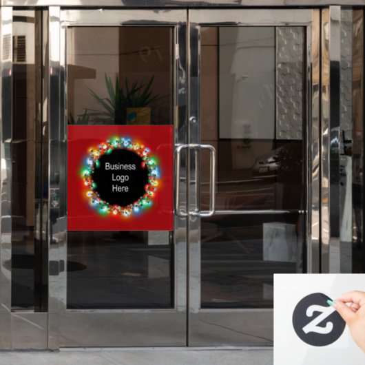 Aangepaste zakelijke Logo kerstfeestgloeilamp Raamsticker (Kantoordeur)