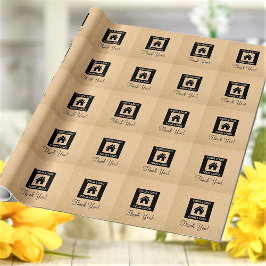 Aangepaste Zakelijke Logo Kraft Stijl Bedankt Inpa Cadeaupapier