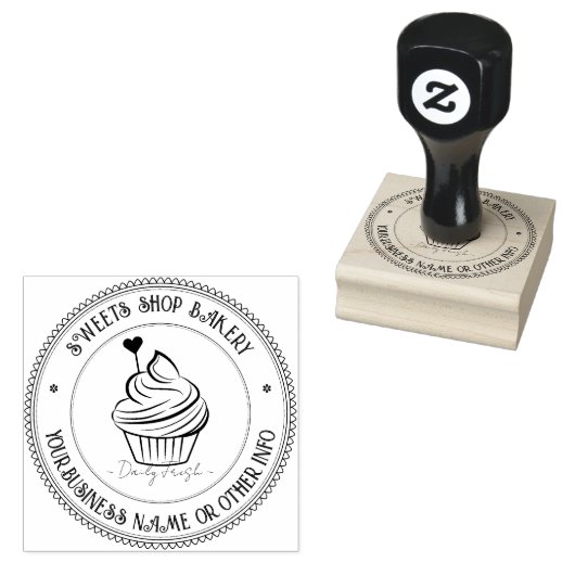 Aangepaste zakelijke Logo | Leuke zelfgemaakte bak Rubberstempel (Gestempeld)