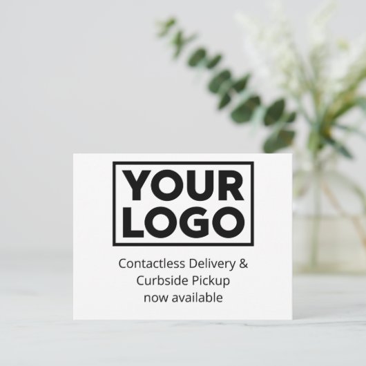 Aangepaste zakelijke Logo levering en Curbside pic Aankondigingskaart (Staand voorkant)