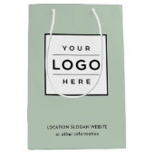 Aangepaste zakelijke Logo lichtgroene merken Medium Cadeauzakje (Voorkant)