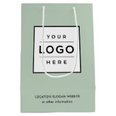 Aangepaste zakelijke Logo lichtgroene merken Medium Cadeauzakje (Achterkant)